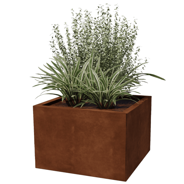 Floreira em aço corten - Quadrado - 60 x 60 cm