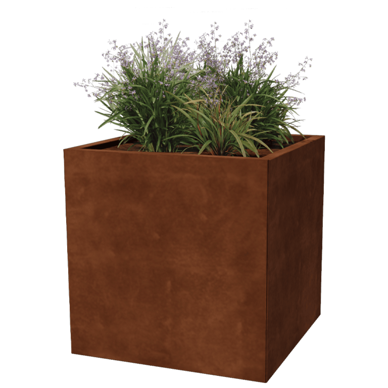 Floreira em aço corten - Quadrado - 70 x 70 cm