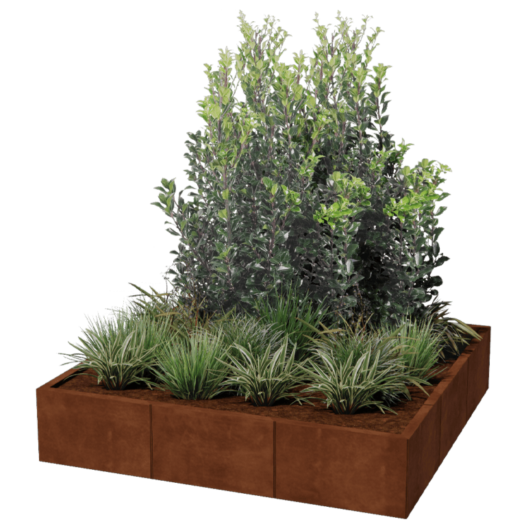 Floreira em aço corten XXL - Quadrado - 150 x 150 cm