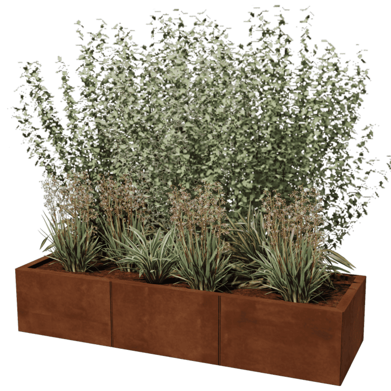 Floreira em aço corten XXL - Retângulo - 150 x 50 cm