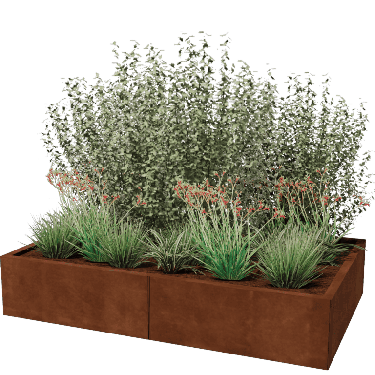 Floreira em aço corten XXL - Retângulo - 160 x 100 cm
