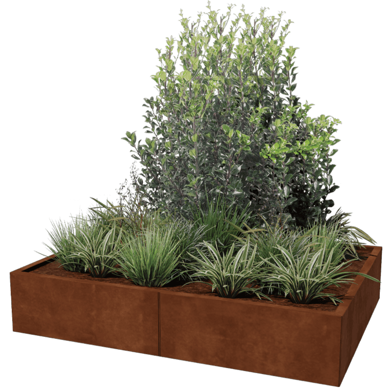 Floreira em aço corten XXL - Retângulo - 160 x 120 cm