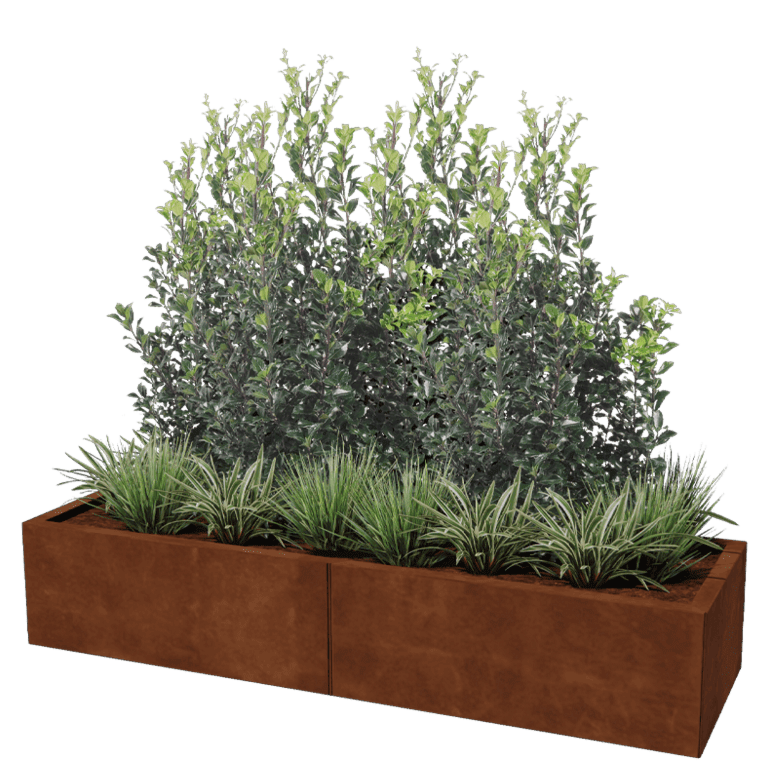 Floreira em aço corten XXL - Retângulo - 160 x 50 cm