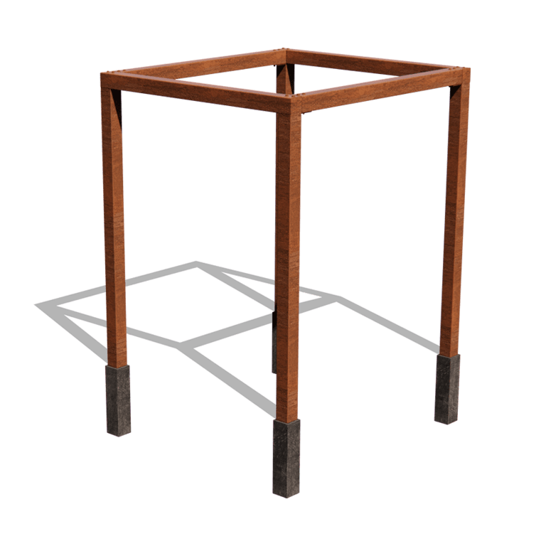 Pérgola em aço corten - Quadrado - 224 x 200 x 230 cm