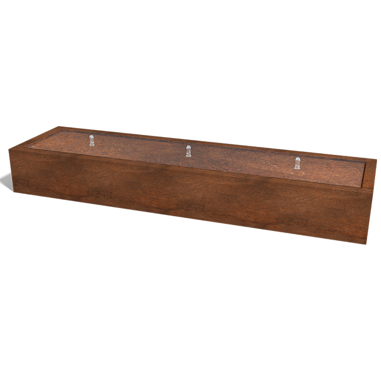 Fonte em aço corten - Lyra - 300 x 80 x 40 cm