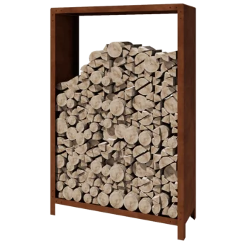 Abrigo para lenha em aço corten - Indiana - 120 x 40 x 180 cm