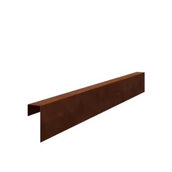 Perfil de encaixe em aço corten - 15 x 6 x 5 cm - 150 cm