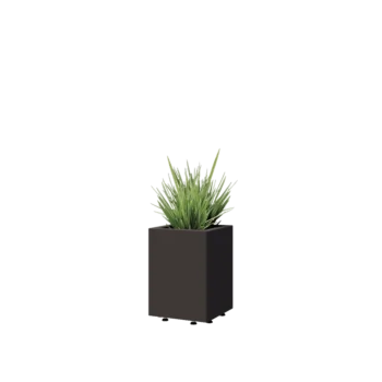 Floreira em aço - Quadrado - 30 x 30 x 40 cm - Outra cor RAL - Com placa de base - Com pés