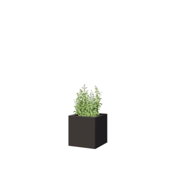 Floreira em aço - Quadrado - 30 x 30 x 30 cm - Outra cor RAL - Com placa de base