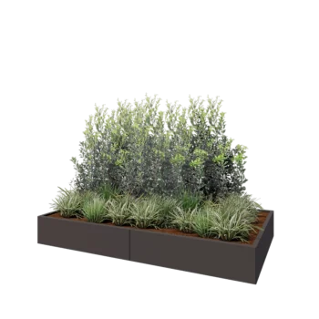Floreira XXL em aço - Retângulo - 240 x 120 x 30 cm - RAL7016 fosco (cinzento antracite) - Sem placa de base