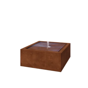 Fonte em aço corten - Lyra - 100 x 100 x 40 cm - Com Iluminação LED