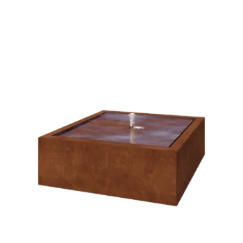 Fonte em aço corten - Lyra - 120 x 120 x 40 cm - Com Iluminação LED