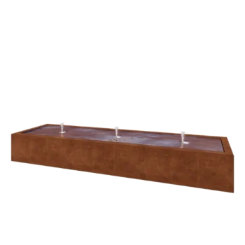 Fonte em aço corten - Lyra - 300 x 80 x 40 cm - Com Iluminação LED
