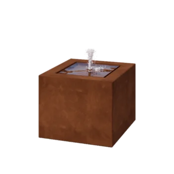 Fonte em aço corten - Lyra - 50 x 50 x 40 cm - Com Iluminação LED