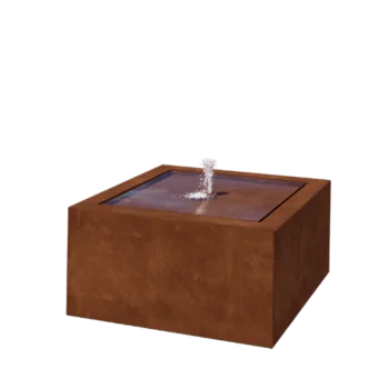 Fonte em aço corten - Lyra - 80 x 80 x 40 cm - Com Iluminação LED
