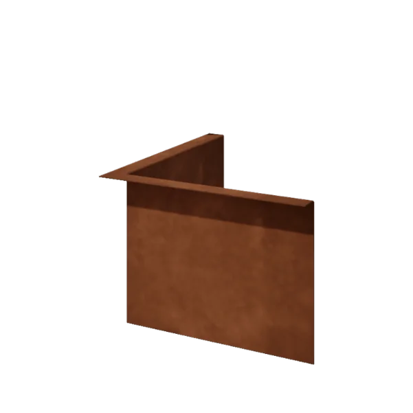 Bordadura em aço corten - Fixa - Canto interno - Altura 22 cm