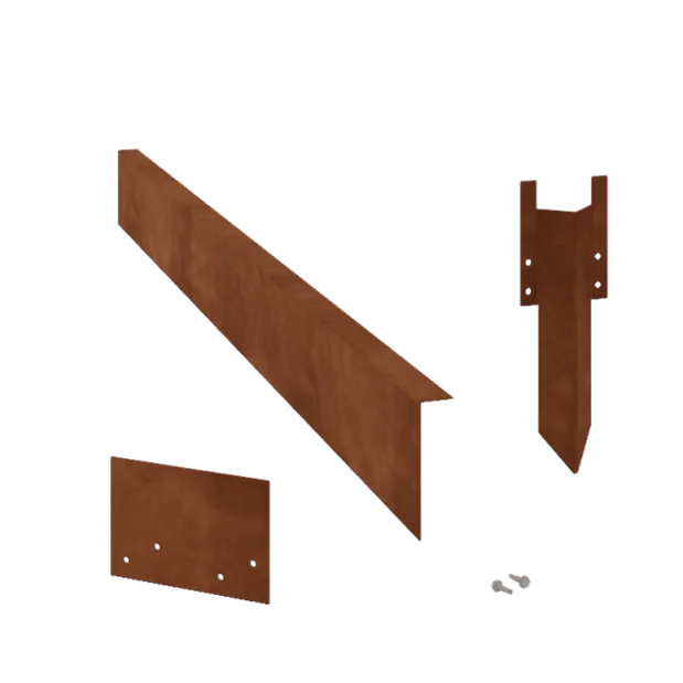Bordadura em aço corten - Fixa - Altura 12 cm - Conjunto completo 15 metro