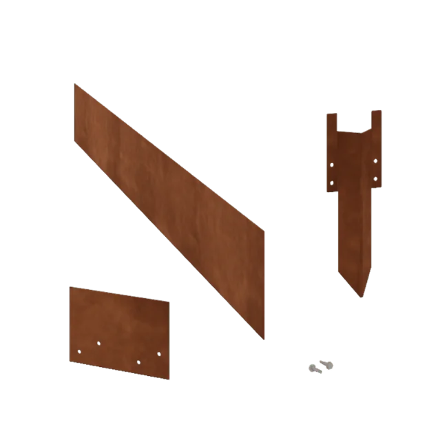 Bordadura em aço corten - Reta - Altura 15 cm - Conjunto completo 15 metro