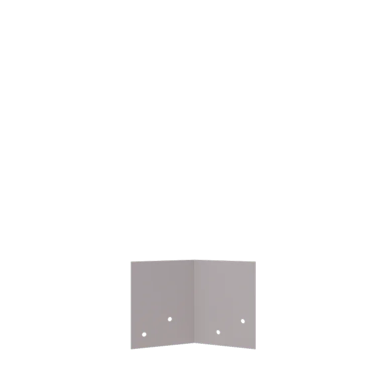 Placa de ligação em aço galvanizado - 45° - Altura da bordadura 12 / 15 cm
