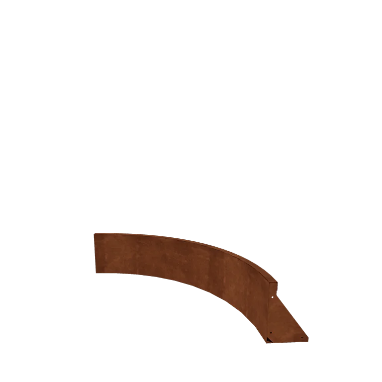 Muro de contenção em aço corten - Curva interna - 100 x 100 x 30 cm
