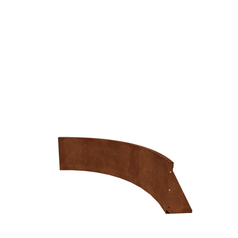 Muro de contenção em aço corten - Curva interna - 100 x 100 x 40 cm