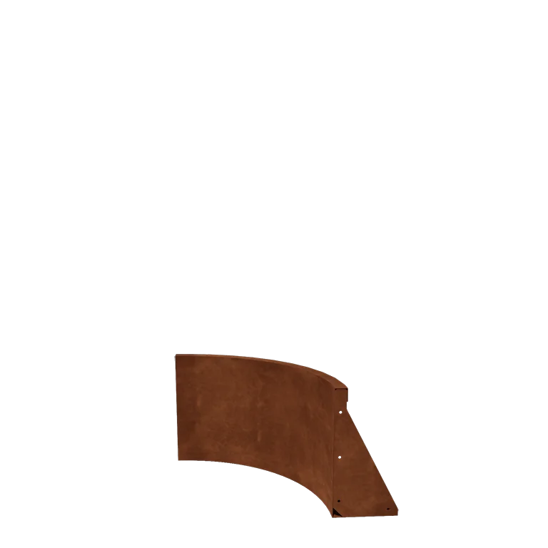 Muro de contenção em aço corten - Curva interna - 50 x 50 x 40 cm