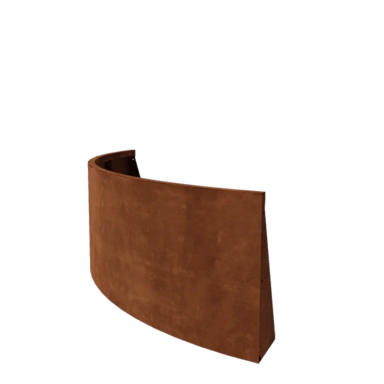 Muro de contenção em aço corten - Curva externa - 150 x 150 x 60 cm