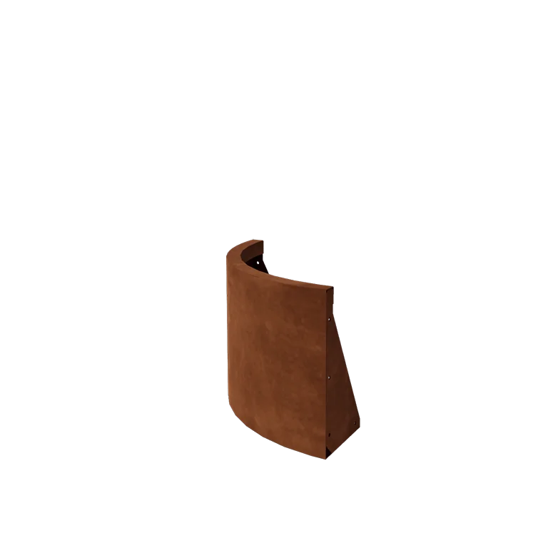 Muro de contenção em aço corten - Curva externa - 50 x 50 x 40 cm