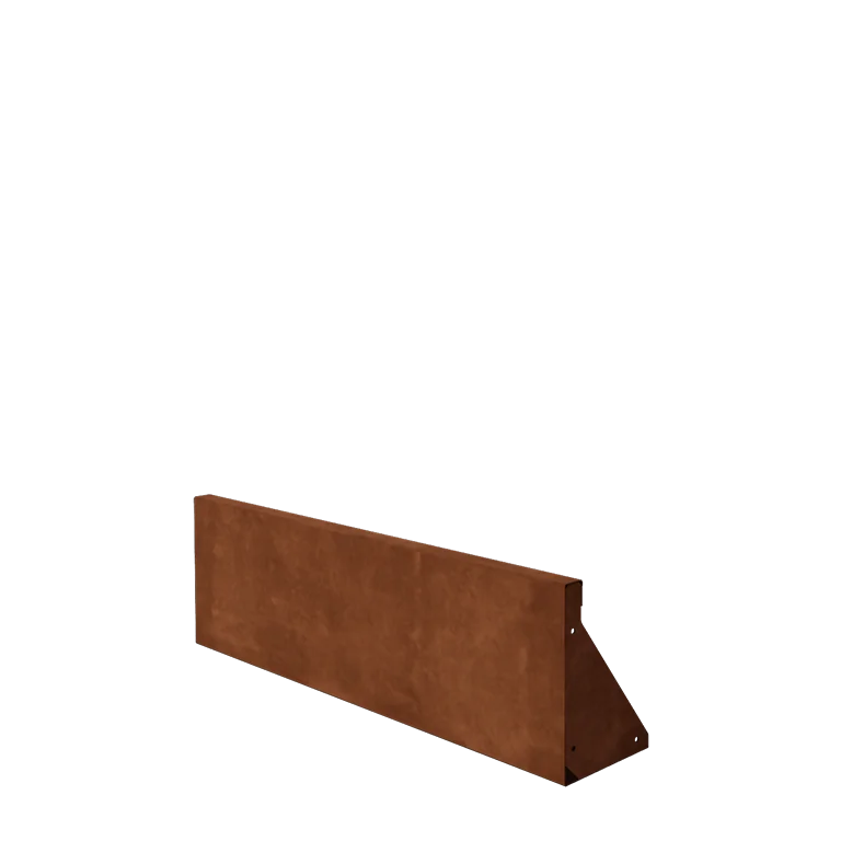 Muro de contenção em aço corten - Reto - 100 x 30 cm
