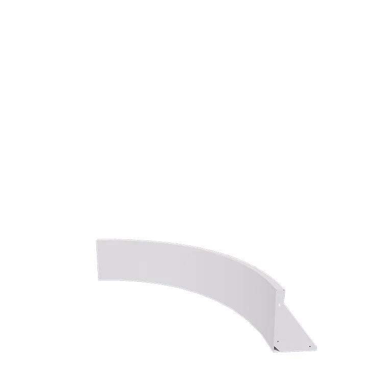 Muro de contenção em aço - Curva interna - 100 x 100 x 30 cm - RAL9010 fosco (branco)