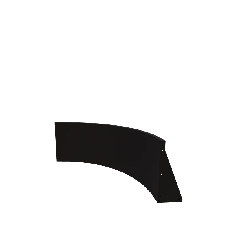 Muro de contenção em aço - Curva interna - 100 x 100 x 50 cm - RAL9005 fosco (preto)
