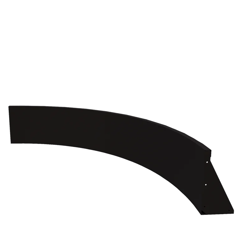 Muro de contenção em aço - Curva interna - 150 x 150 x 40 cm - RAL9005 fosco (preto)