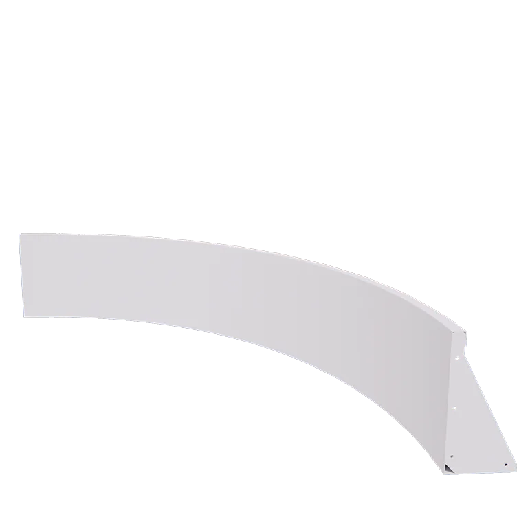 Muro de contenção em aço - Curva interna - 150 x 150 x 40 cm - RAL9010 fosco (branco)