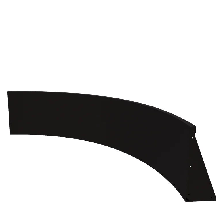 Muro de contenção em aço - Curva interna - 150 x 150 x 50 cm - RAL9005 fosco (preto)
