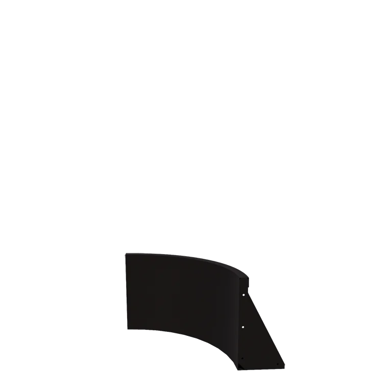 Muro de contenção em aço - Curva interna - 50 x 50 x 40 cm - RAL9005 fosco (preto)