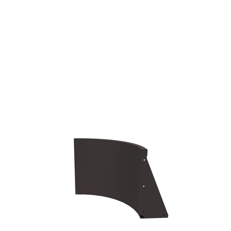 Muro de contenção em aço - Curva interna - 50 x 50 x 50 cm - RAL9005 fosco (preto)