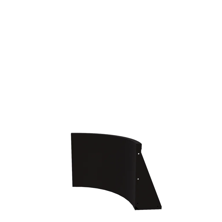 Muro de contenção em aço - Curva externa - 50 x 50 x 50 cm - RAL9005 fosco (preto)