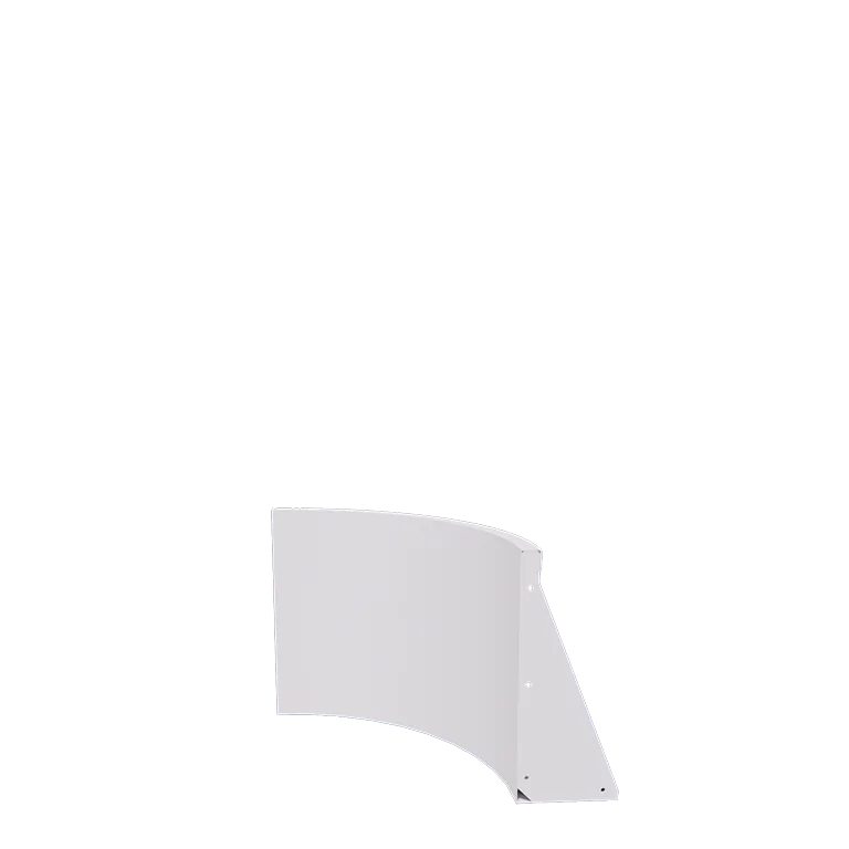 Muro de contenção em aço - Curva interna - 50 x 50 x 50 cm - RAL9010 fosco (branco)