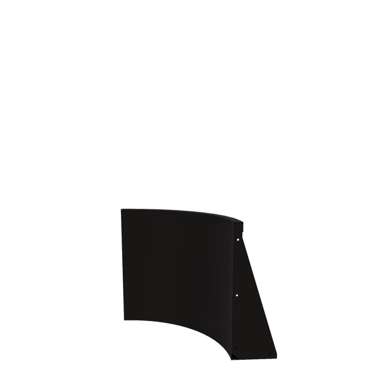 Muro de contenção em aço - Curva interna - 50 x 50 x 60 cm - RAL9005 fosco (preto)