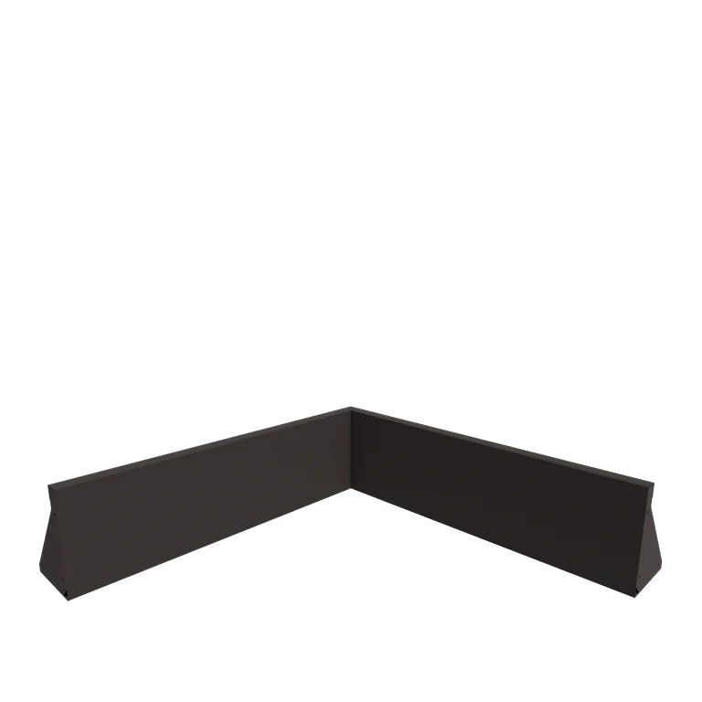 Muro de contenção em aço - Canto interno - 100 x 100 x 30 cm - Outra cor RAL