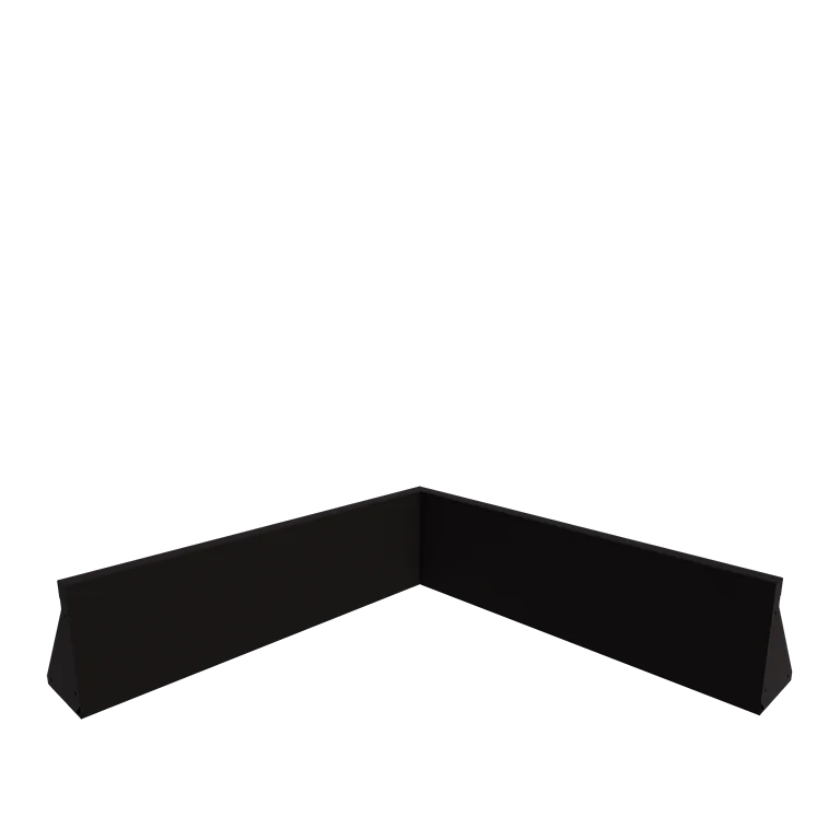 Muro de contenção em aço - Canto interno - 100 x 100 x 30 cm - RAL9005 fosco (preto)