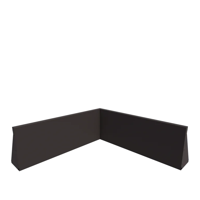 Muro de contenção em aço - Canto interno - 100 x 100 x 40 cm - RAL7016 fosco (cinzento antracite)
