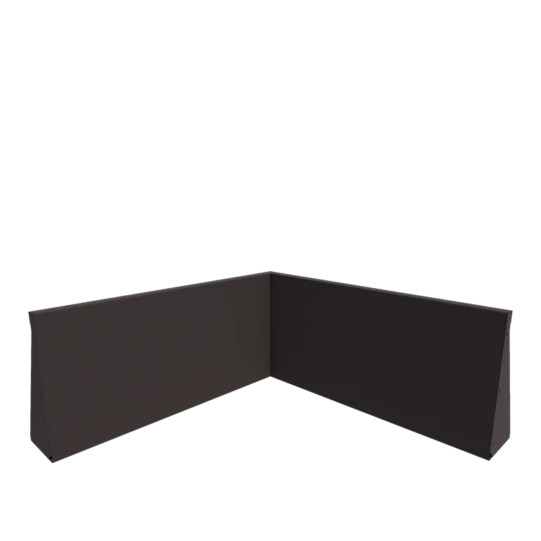 Muro de contenção em aço - Canto interno - 100 x 100 x 50 cm - RAL7016 fosco (cinzento antracite)