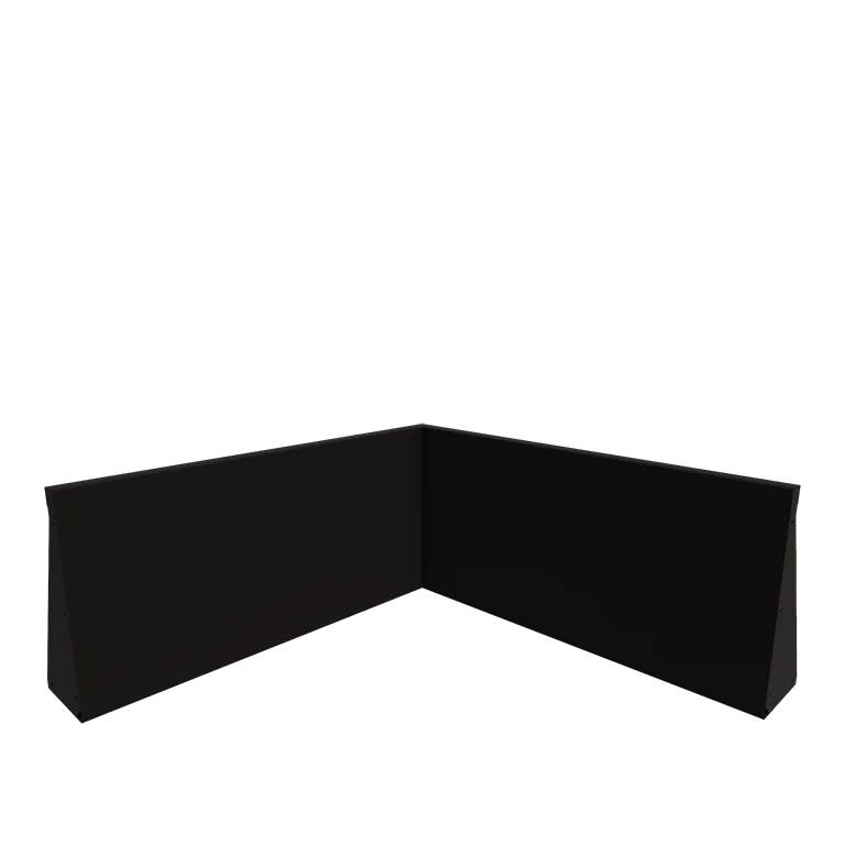 Muro de contenção em aço - Canto interno - 100 x 100 x 50 cm - RAL9005 fosco (preto)