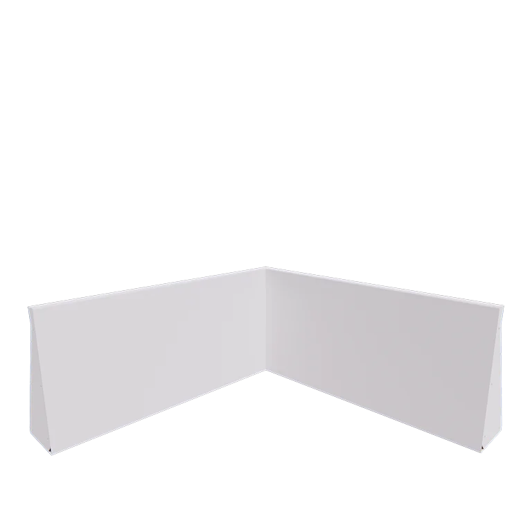 Muro de contenção em aço - Canto interno - 100 x 100 x 50 cm - RAL9010 fosco (branco)