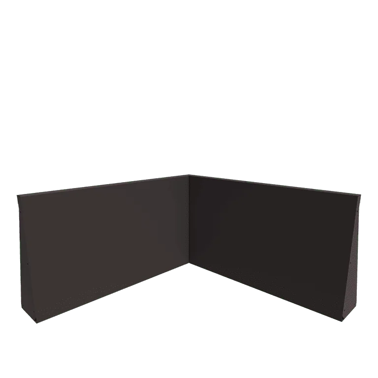 Muro de contenção em aço - Canto interno - 100 x 100 x 60 cm - Outra cor RAL