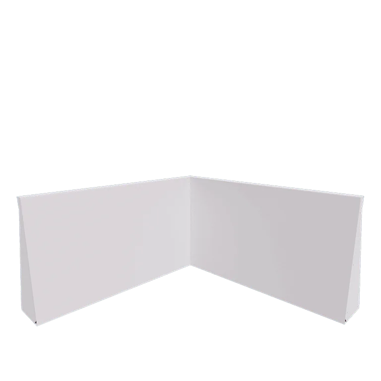 Muro de contenção em aço - Canto interno - 100 x 100 x 60 cm - RAL9010 fosco (branco)