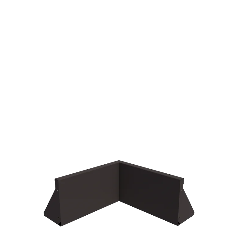 Muro de contenção em aço - Canto interno - 50 x 50 x 30 cm - RAL7016 fosco (cinzento antracite)