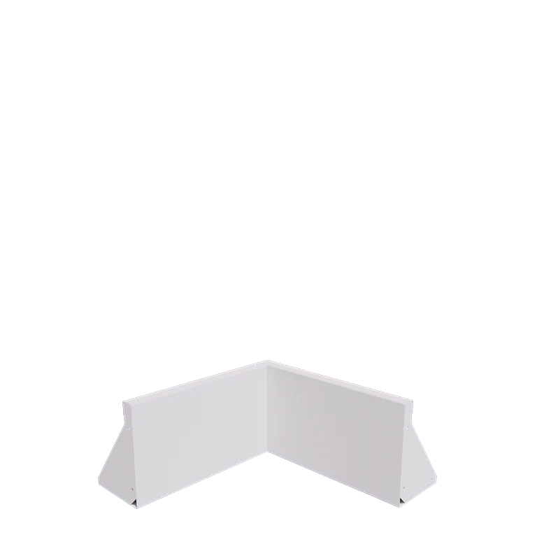 Muro de contenção em aço - Canto interno - 50 x 50 x 30 cm - RAL9010 fosco (branco)