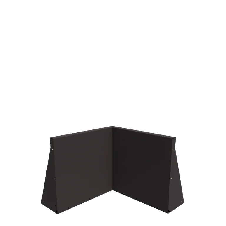 Muro de contenção em aço - Canto interno - 50 x 50 x 50 cm - Outra cor RAL